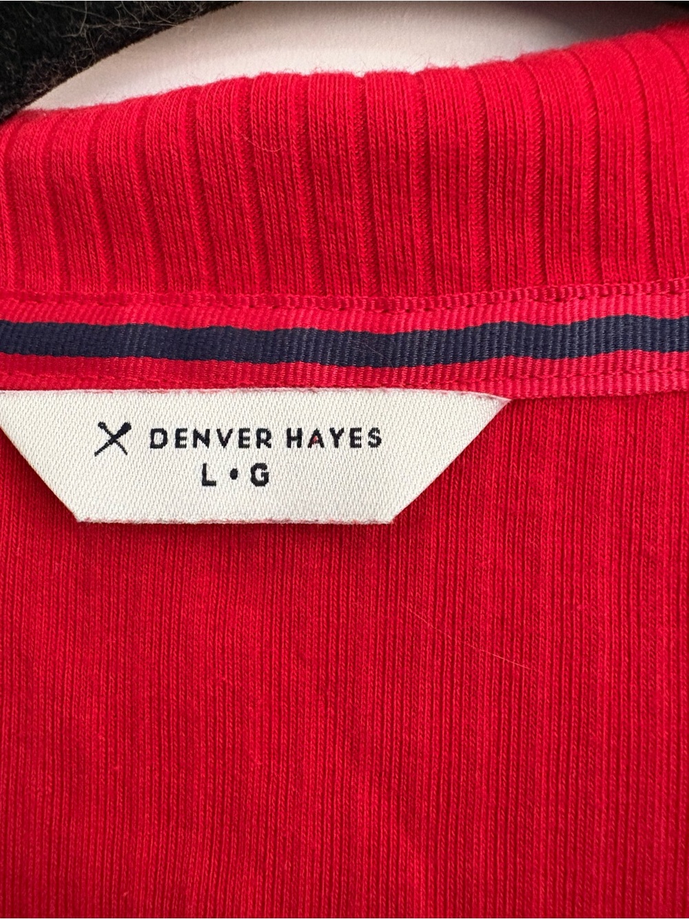 Denver Hayes Red Ribbed Short-Sleeve Polo Top - Picture 2 of 2